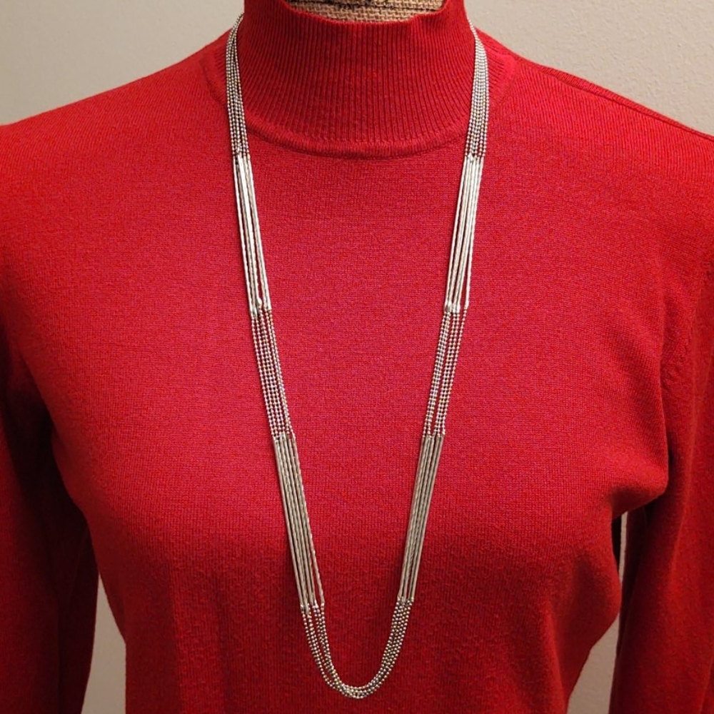 Set of (2) | Vintage Silvertone Fashion Necklace - Picture 6 of 8
